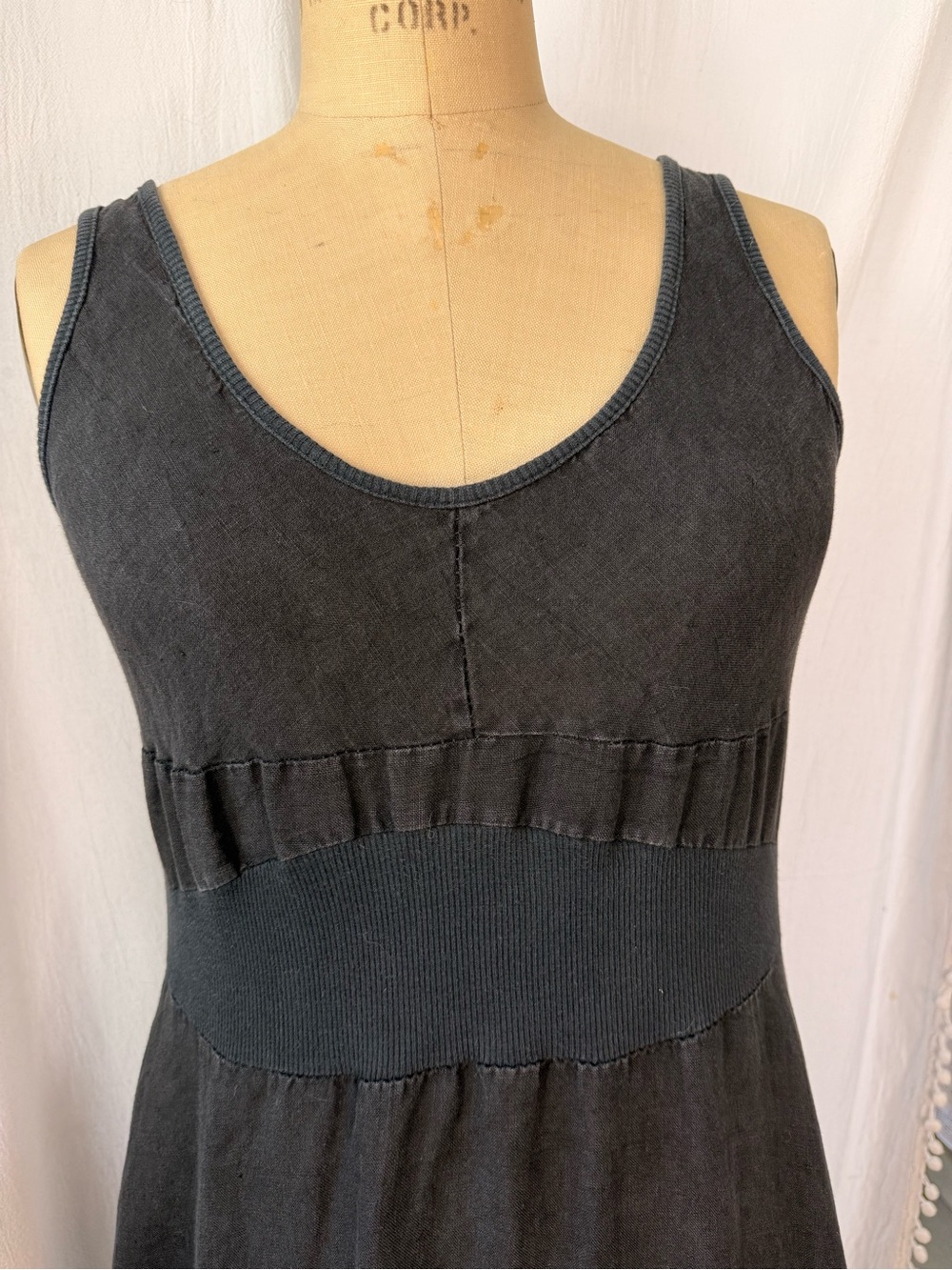 Inizio Italy Linen Magic Midi Dress Lagenlook sz L - Picture 4 of 13